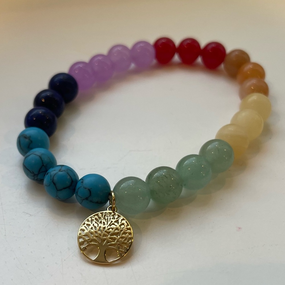7 Stone Chakra Bracelet NWOT